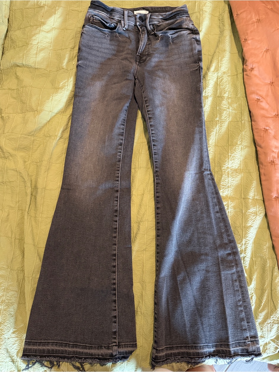 Good American Charcoal Flare Jeans